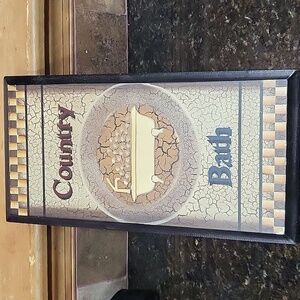 Country Bath Bathroom Home Decor Hanging Wood Wall Plaque Sign